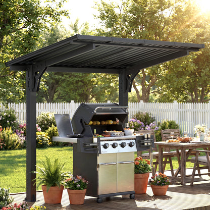 YODOLLA 8' x 5' Gazebo Outdoor Grill Hardtop Pergola Freestanding Carport Pergolas