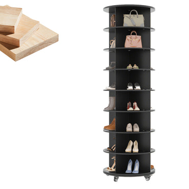 YODOLLA 8 Tier Rotating Shoe Rack, Shoe Tower Organizer Storage with Wheels