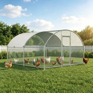YODOLLA Metal Chicken Coop, 13x10x6.4 FT Extra Large Chicken Run Enclosure with Cover