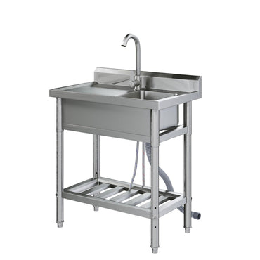 YODOLLA Stainless Steel Utility Sink Freestanding Outdoor Sink Station