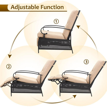 YODOLLA Outdoor Recliner Chair with Olefin Cushions
