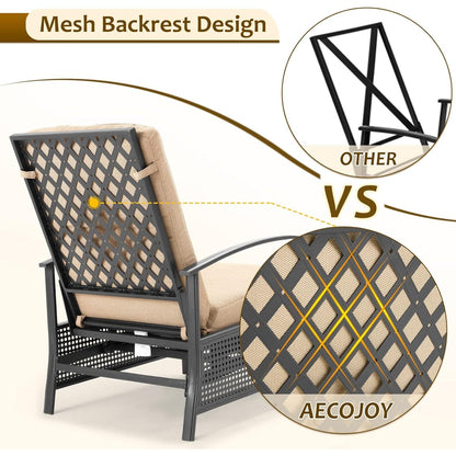 YODOLLA Outdoor Recliner Chair with Olefin Cushions