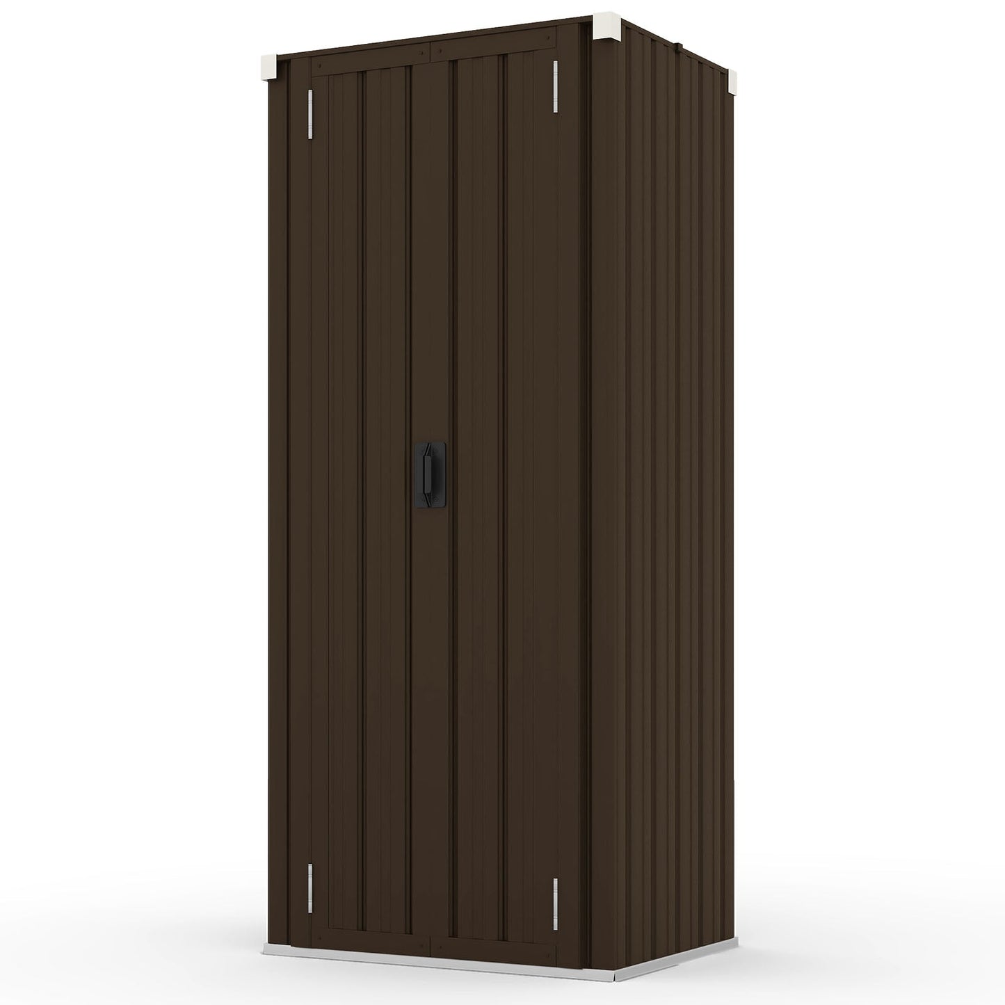 YODOLLA Outdoor Storage Cabinets with Shelves Metal Storage Cabinets Shed, Brown