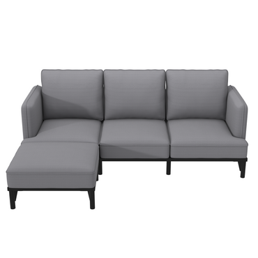 YODOLLA 3 Seater Sofa Bed with Ottoman, Modular Sofa Cloud Couch Lounge