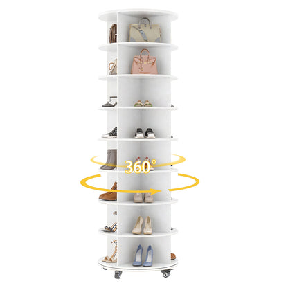 YODOLLA 8 Tier Rotating Shoe Rack, Shoe Tower Organizer Storage with Wheels