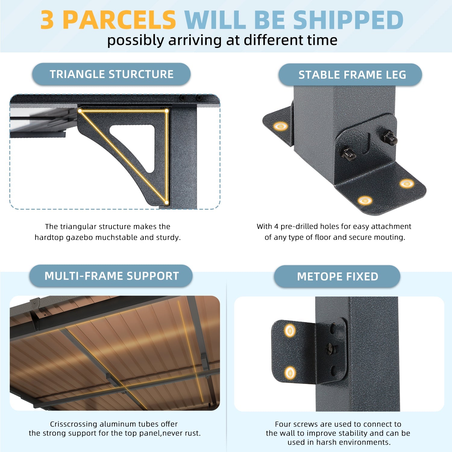 YODOLLA aluminum gazebos.