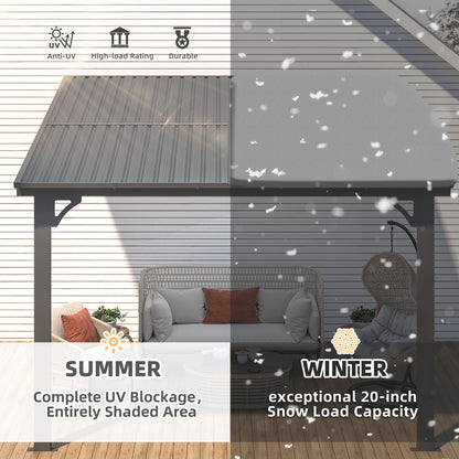 YODOLLA 12x10 Outdoor Hardtop Gazebo Adjustable Height (6.5-9.8Ft) Pergola