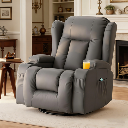 YODOLLA Recliner Chair with Massage and Heat, Grey