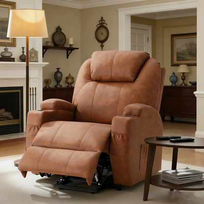 YODOLLA Power Lift Recliner Chair with Massage and Heat, Brown