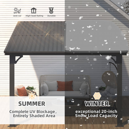 YODOLLA 10x10 Outdoor Hardtop Gazebo Adjustable Height (6.5-9.8Ft) Pergola