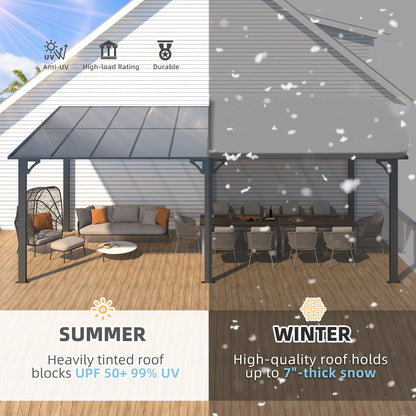 YODOLLA 20' x 10' Gazebo Outdoor Pergola Large Wall-Mounted Hard Top Lean to Metal Gazebo