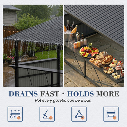 YODOLLA 10'x12' Gazebo Bar Hardtop BBQ Gazebo & Grill Shelter