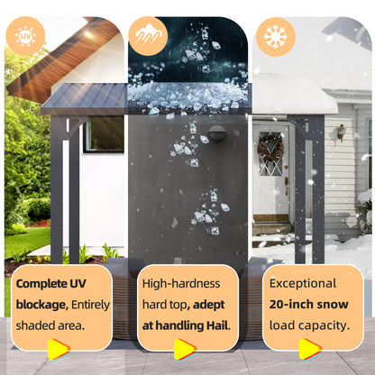 YODOLLA 20' x 8' Hardtop Gazebo Pergola Heavy Duty Lean to Metal Pergolas and Gazebos