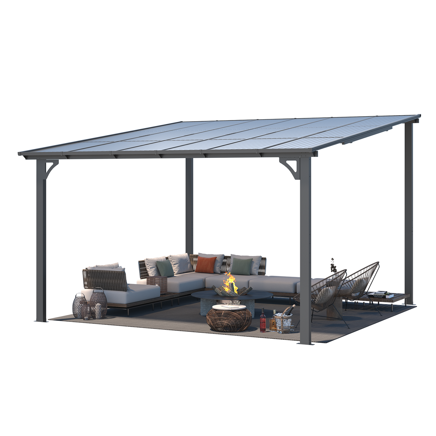YODOLLA 12' x 12' Large Outdoor Wall Mounted Gazebos