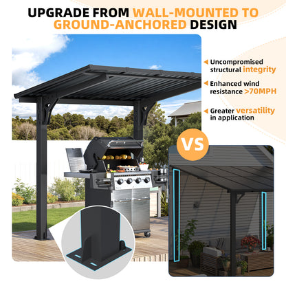 YODOLLA 8' x 5' Gazebo Outdoor Grill Hardtop Pergola Freestanding Carport Pergolas
