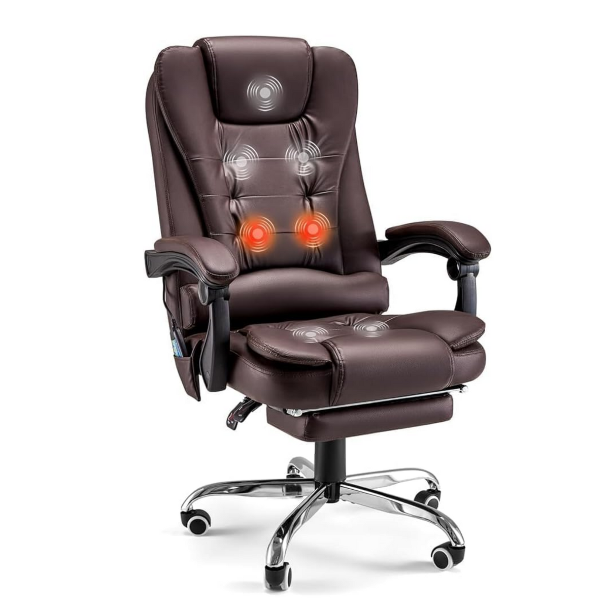YODOLLA Adjustable Office Chair with Foot Rest, Heat and 7 Points Vibration Massage
