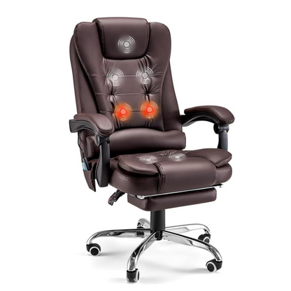 YODOLLA Adjustable Office Chair with Foot Rest, Heat and 7 Points Vibration Massage