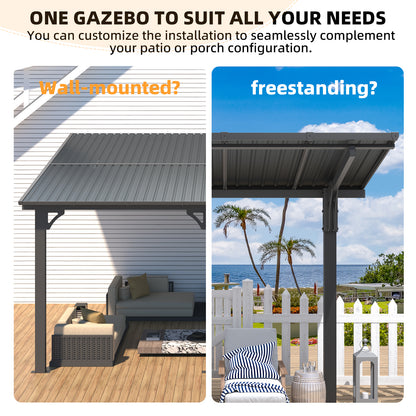 YODOLLA 12' x 10' Gazebo Outdoor Grill Hardtop Pergola Freestanding Carport Pergolas