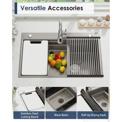 YODOLLA 33x19 Inch Drop in Kitchen Sink, 11 Gauge Stainless Steel