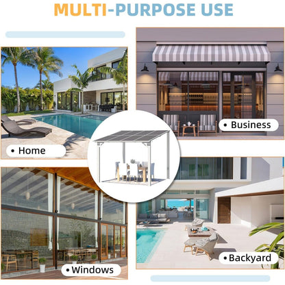 YODOLLA 8' x 8' Lean to Gazebo Pergola for Patio, White