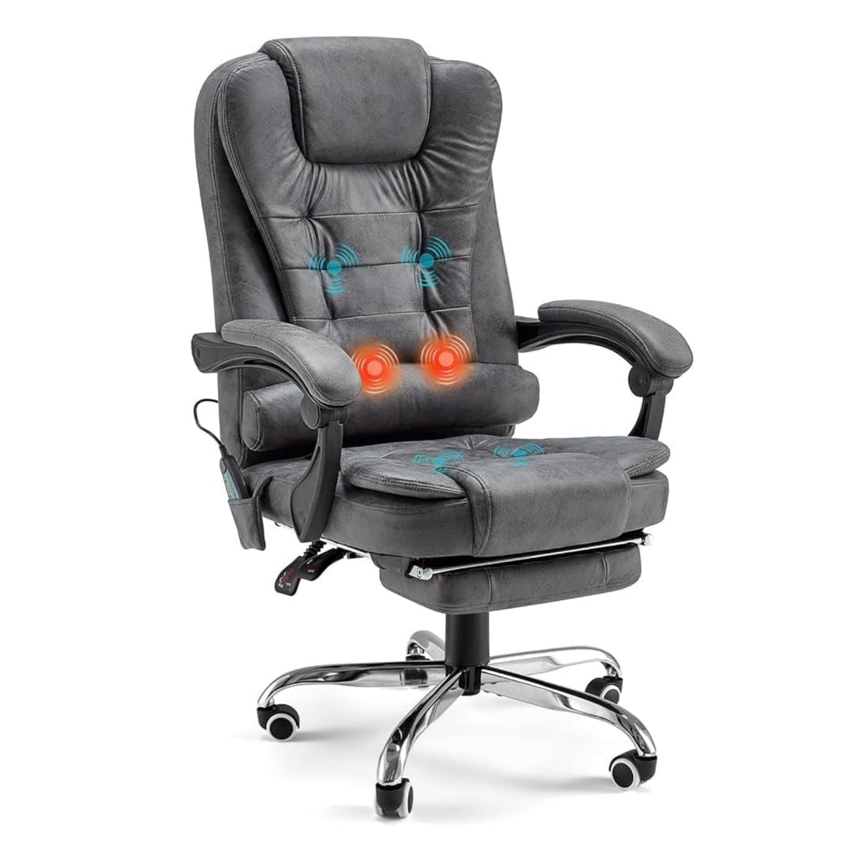 YODOLLA Adjustable Office Chair with Foot Rest, Heat and 7 Points Vibration Massage