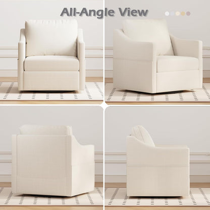YODOLLA Swivel Armchair Fabric Accent Chair Nursery Rocking Chairs