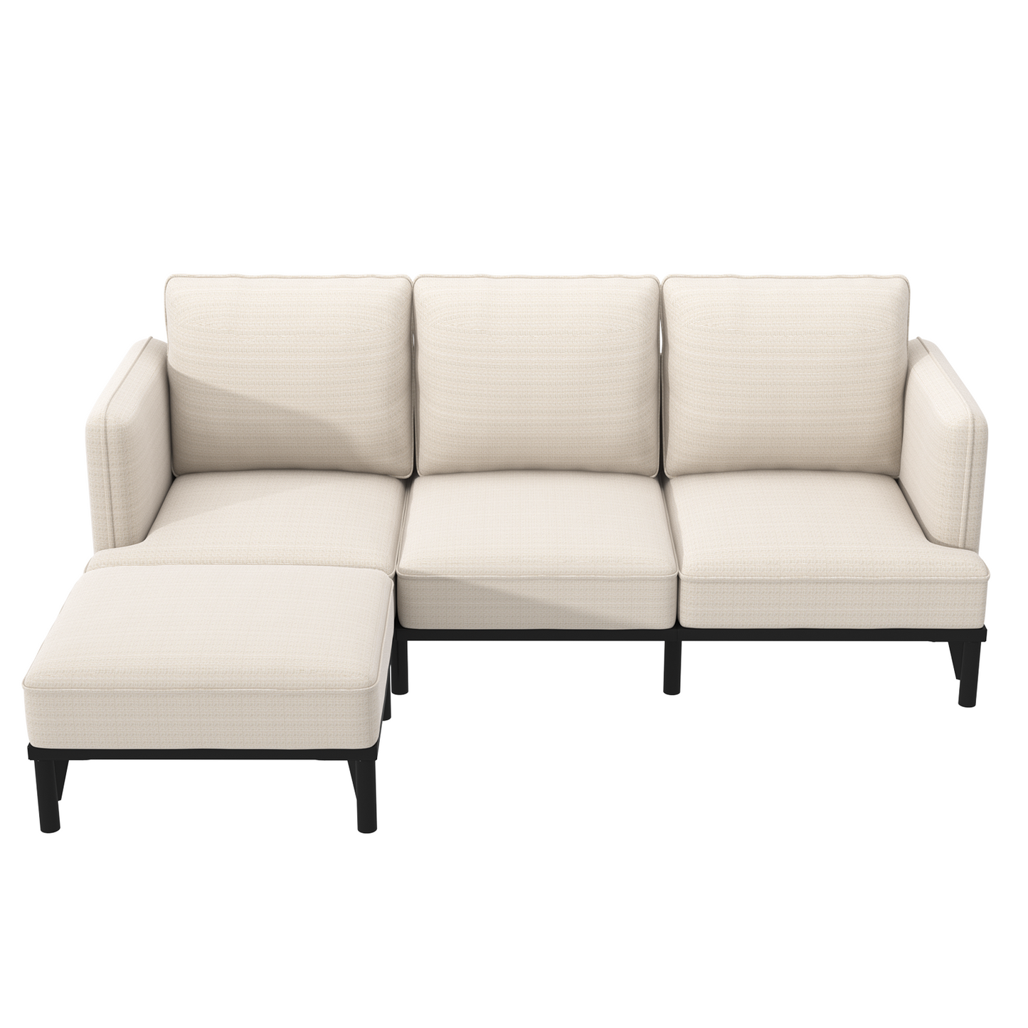 YODOLLA 3 Seater Sofa Bed with Ottoman, Modular Sofa Cloud Couch Lounge
