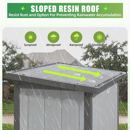YODOLLA Tall Resin Outdoor Storage Cabinet Waterproof with Adjustable Shelves