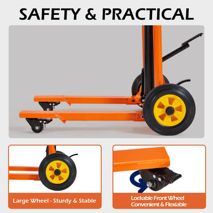 YODOLLA Hydraulic Material Lift Winch Stacker, Foot Pedal Lift Cart