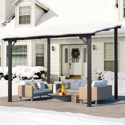 YODOLLA 10' x 8' Lean to Gazebo Pergola for Patio, Dark Grey