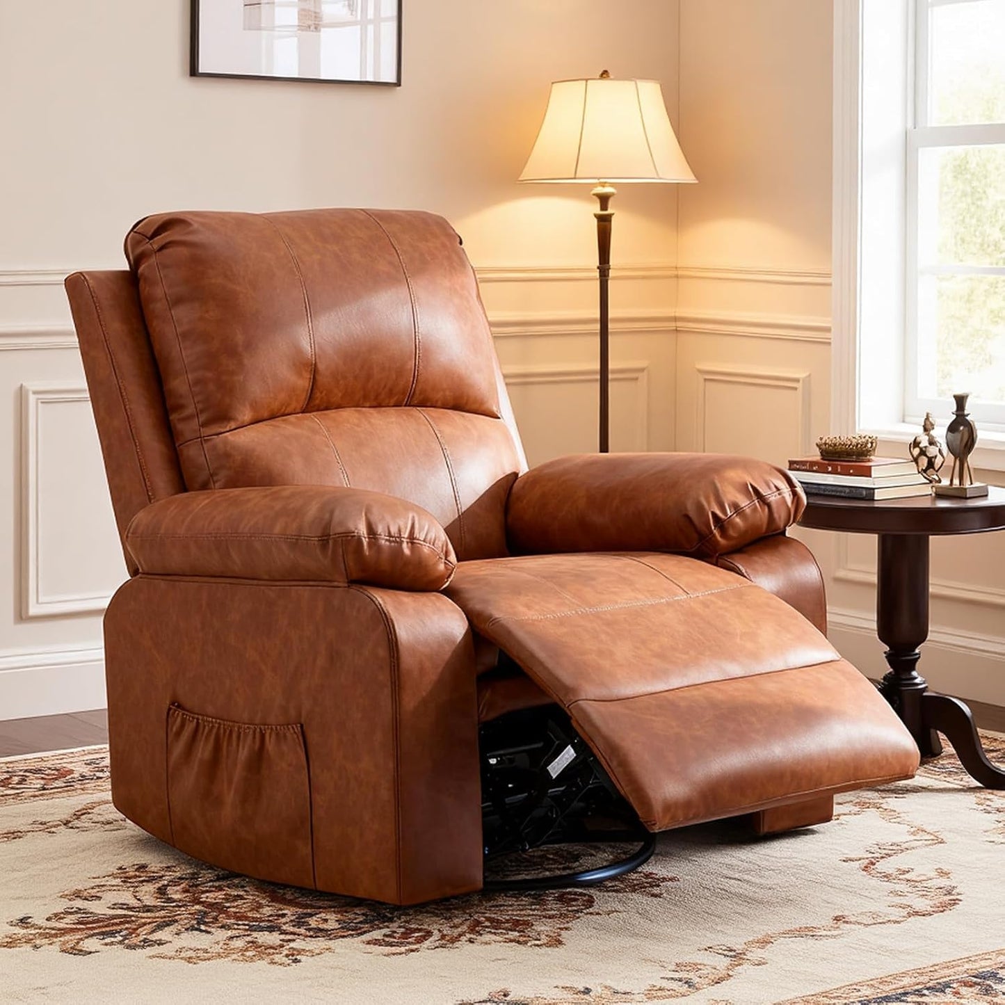 YODOLLA Recliner Chair, 360° Swivel Rocking Chair with Massage and Heat