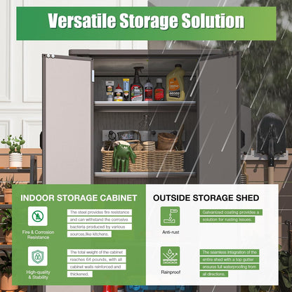 YODOLLA Tall Resin Outdoor Storage Cabinet Waterproof with Adjustable Shelves