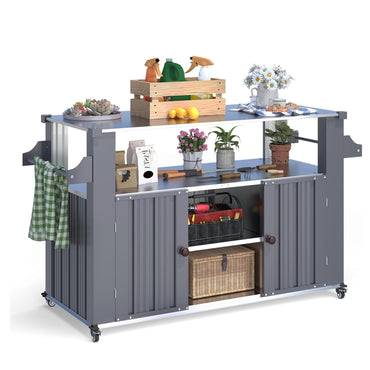 YODOLLA Outdoor Grill Table Cart Kitchen Island Grill Cabinet Cart