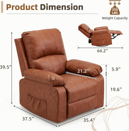 YODOLLA Recliner Chair, 360° Swivel Rocking Chair with Massage and Heat