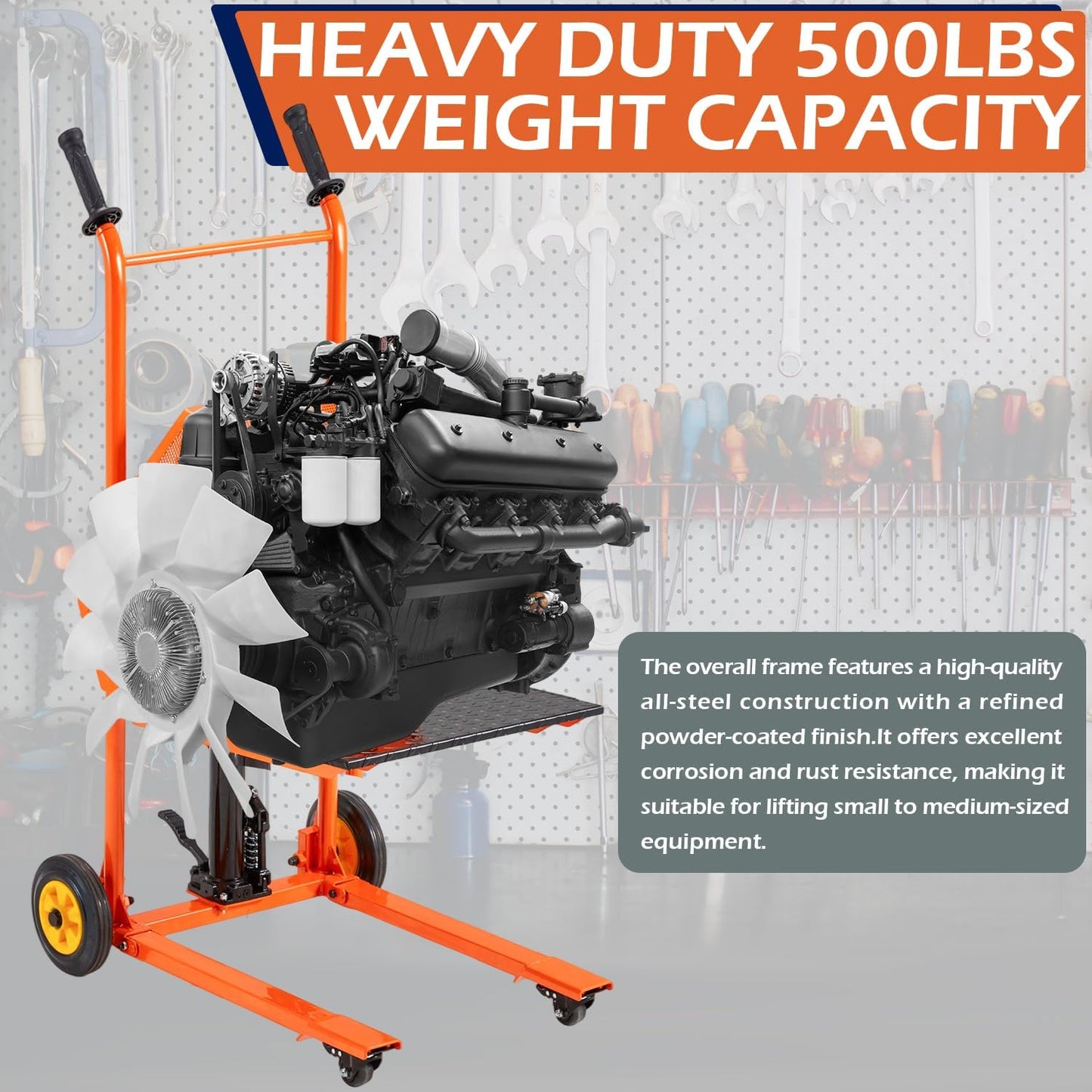 YODOLLA Hydraulic Material Lift Winch Stacker, Foot Pedal Lift Cart