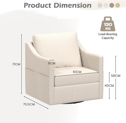 YODOLLA Swivel Armchair Fabric Accent Chair Nursery Rocking Chairs