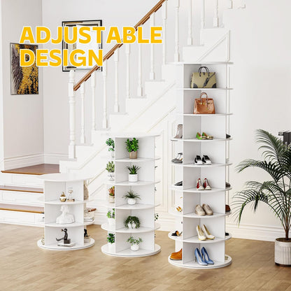YODOLLA 8 Tier Rotating Shoe Rack, Shoe Tower Organizer Display Storage Rack