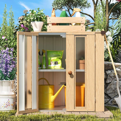 YODOLLA Outdoor Storage Cabinet Waterproof with Shelves, Deck Box