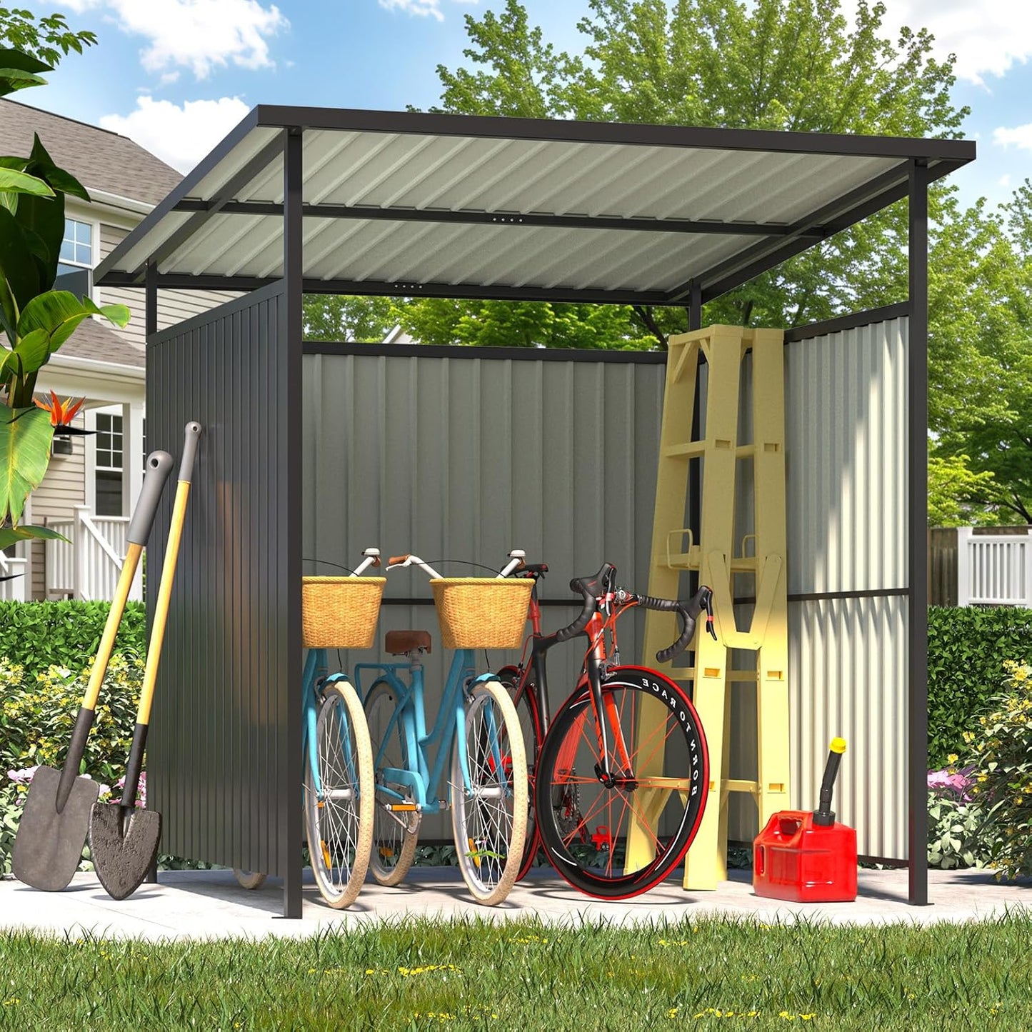 YODOLLA 6' x 6' Gazebo Outdoor Pergola for Patio, Small Lean to Hardtop Grill Gazebo