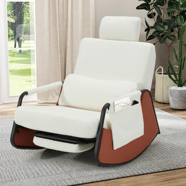 YODOLLA Rocking Chair with Retractable Footrest & Adjustable Backrest
