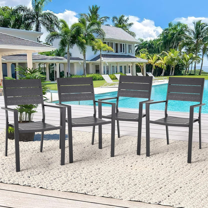 YODOLLA 4 Pieces Aluminum Frame Outdoor Dining Chairs