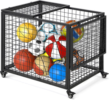 YODOLLA Ball Cart Storage Rolling Basketball Bin with Wheels
