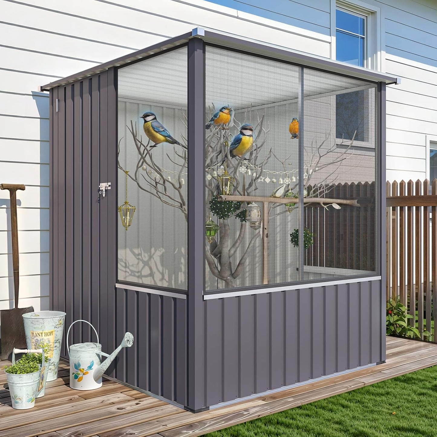 YODOLLA 5x5 FT Storage Shed, Metal Sheds & Outdoor Storage