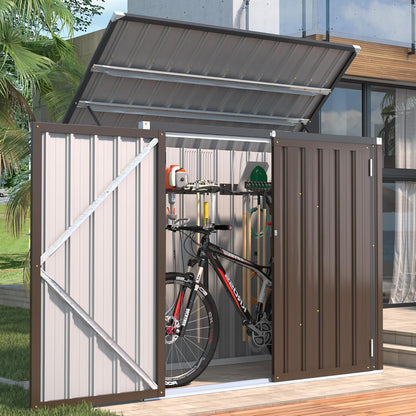 YODOLLA 46 Cu.Ft Outdoor Horizontal Storage Shed, Brown