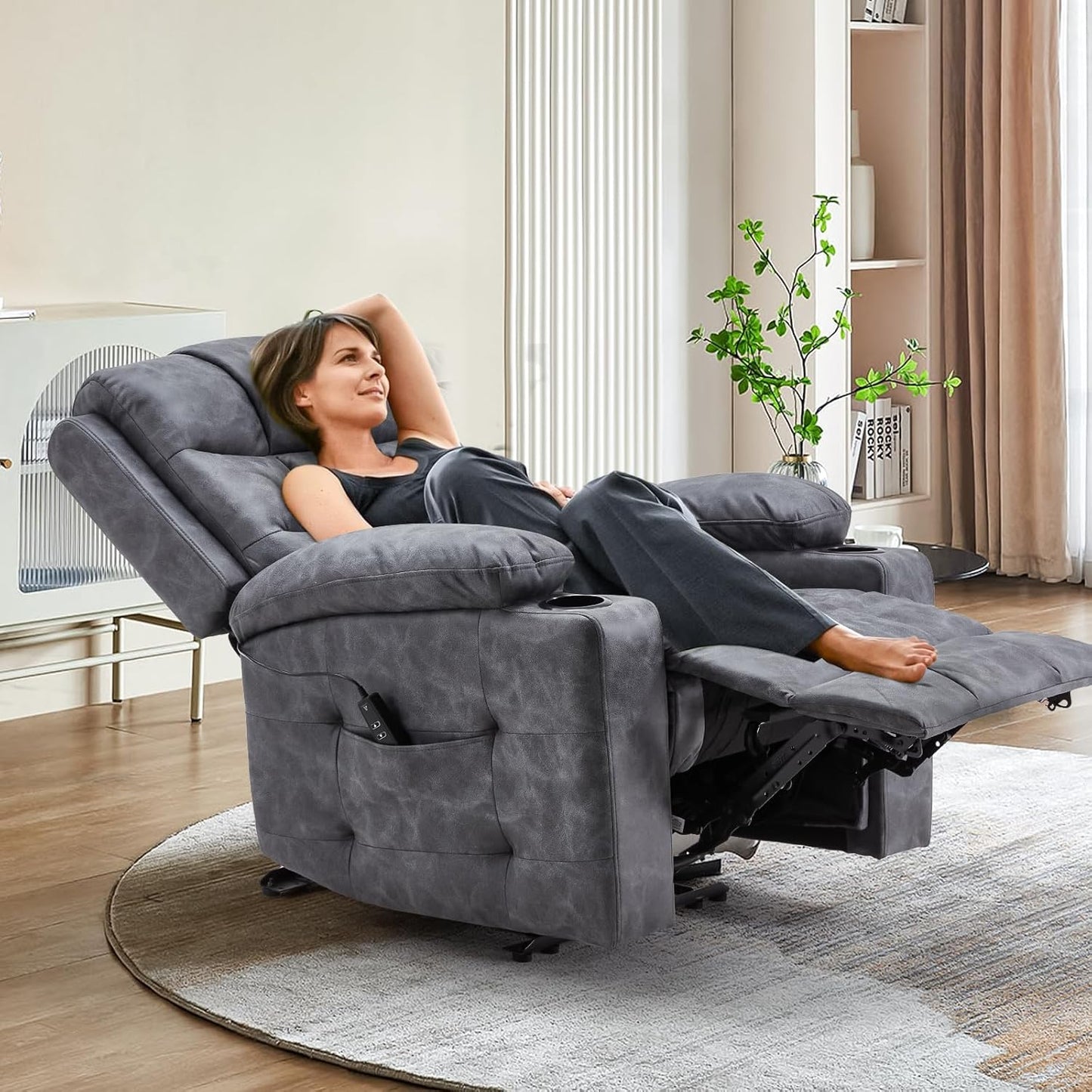 YODOLLA Electric Recliner Nursery Chair with Wide Armrests