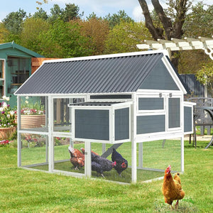 YODOLLA 84" Chicken Coop with Run, Wooden Chicken House
