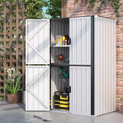 YODOLLA Outdoor Cabinet Outdoor Storage Cabinet, White
