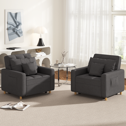 YODOLLA Sleeper Chair, 3-1 Convertible Chair Bed Pull Out Single Sofa Bed, Modern Grey