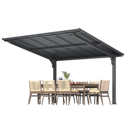 YODOLLA 12' x 10' Gazebo Outdoor Grill Hardtop Pergola Freestanding Carport Pergolas
