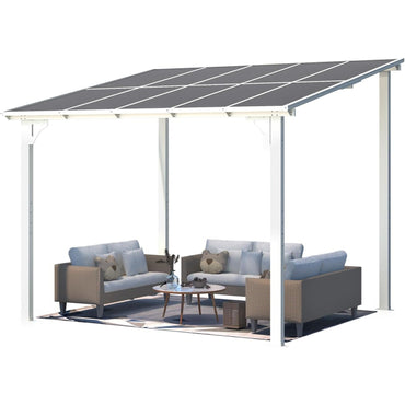 YODOLLA 10' x 8' Lean to Gazebo Pergola for Patio, White